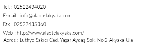 Ala Otel Akyaka telefon numaralar, faks, e-mail, posta adresi ve iletiim bilgileri
